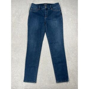 Chicos So Slimming Straight Leg Jeans Womens 0.5 Dark Wash Blue Stretch size‎ 6